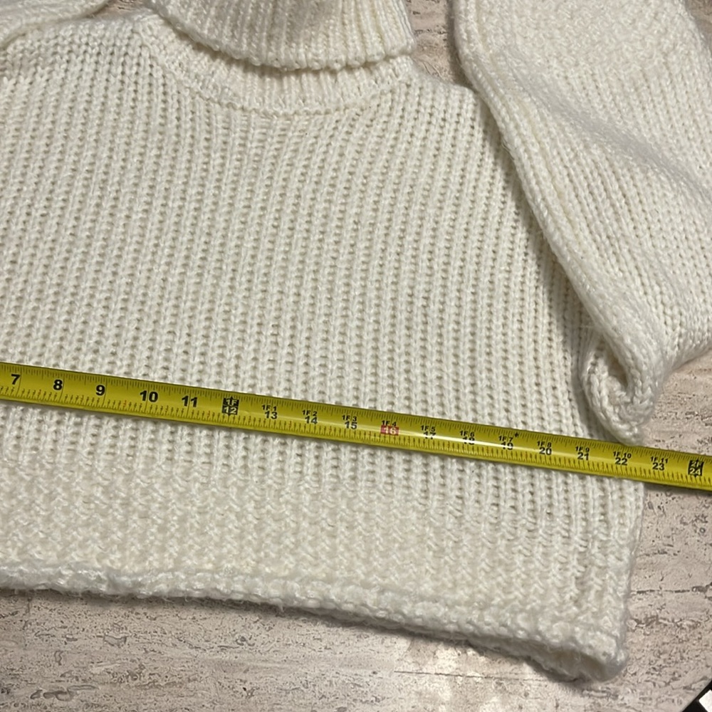 TIGER MIST LEONARDO KNIT JUMPER TURTLE NECK SWEATER CROPPED BALLON SLEEVES SZ L - Picture 11 of 15